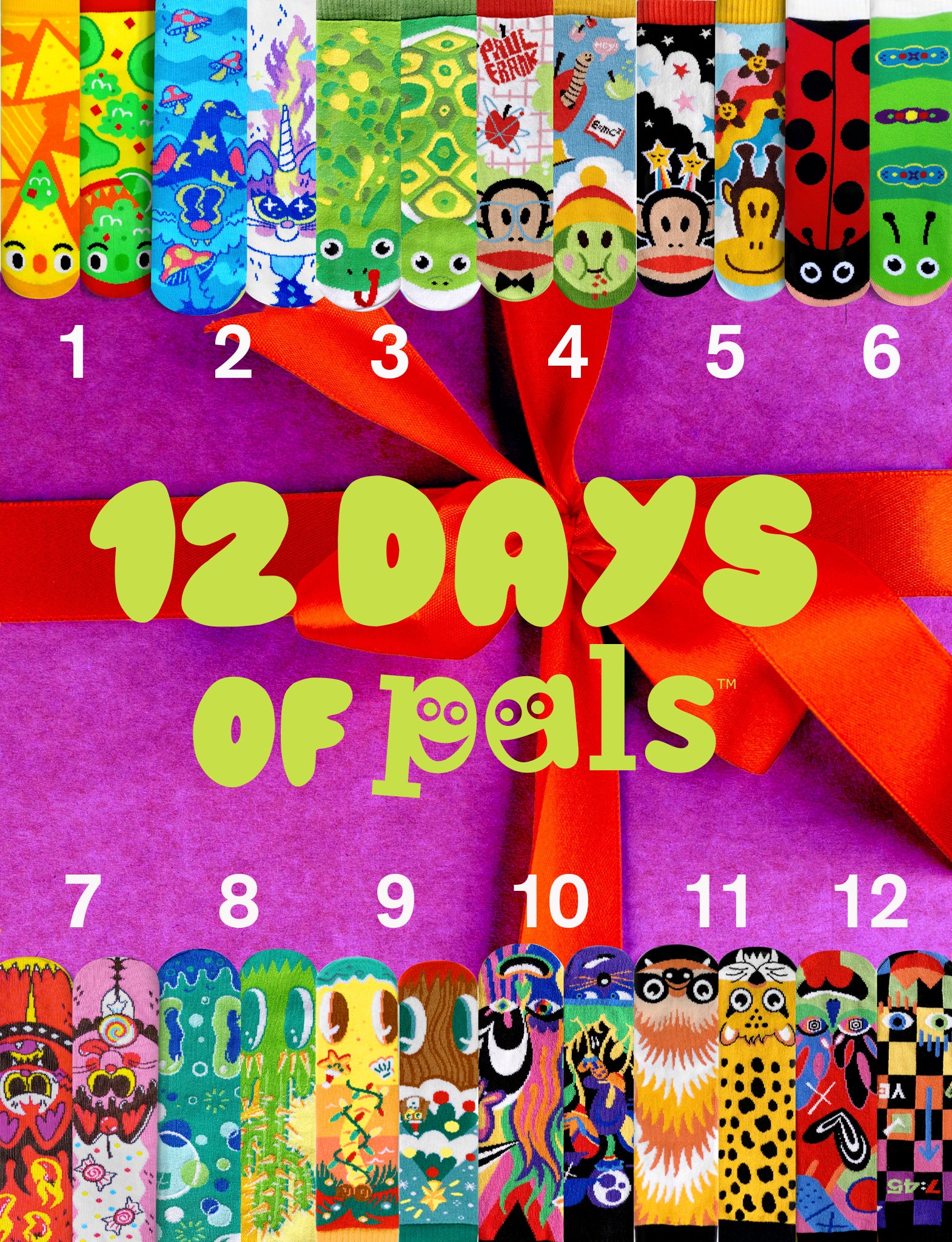 12 Days of Pals Socks Christmas Gift Bundle