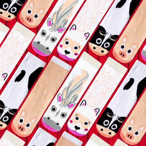 PARTY TIL THE COWS COME HOME! Barnyard Animals Kids Socks Party Pack (12, 24, or 48 Pairs)