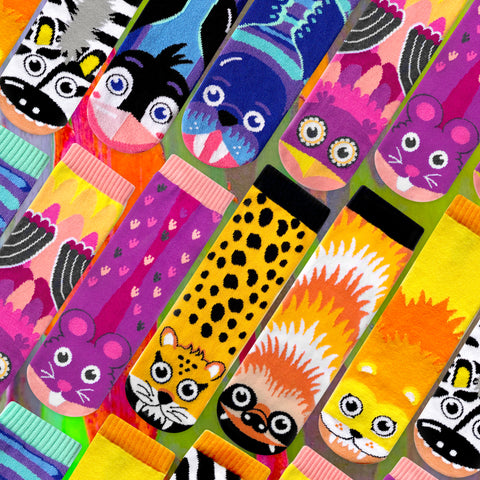 GO WILD, YOU PARTY ANIMAL! Zoo Animals Adult Socks Party Pack (12, 24, or 48 Pairs)