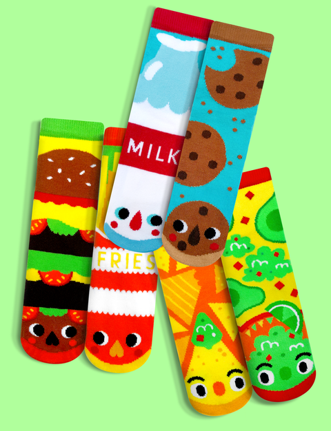 FOODIE PARTY! Food Socks Party Pack (12, 24, or 48 Pairs)