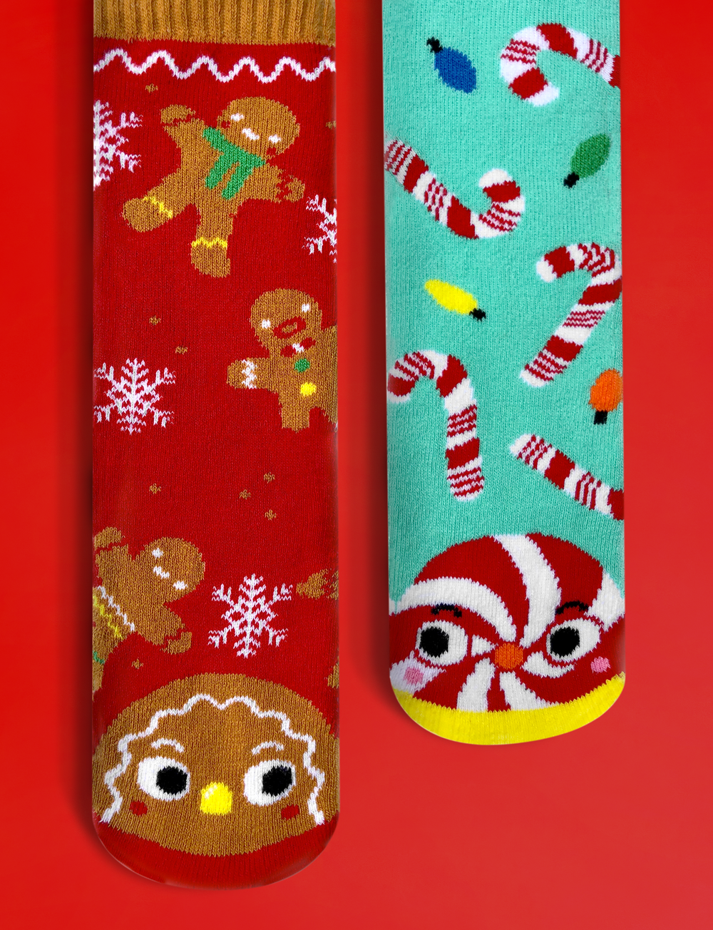 (ALMOST GONE!) BABY GINGERBREAD & CANDY CANE CHRISTMAS NO SLIP SOCKS