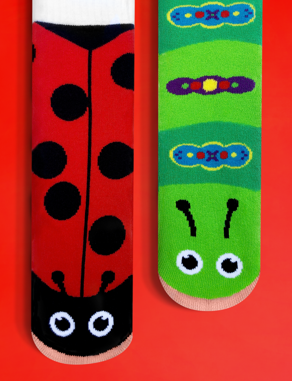 KIDS LADYBUG & CATERPILLAR NO SLIP SOCKS