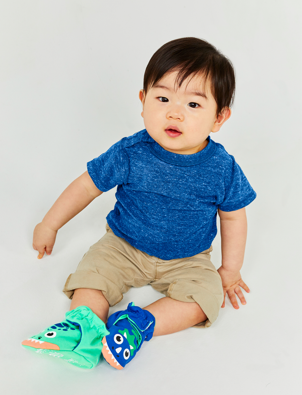 T-REX & TRICERATOPS NON-SLIP BABY BOOTIES