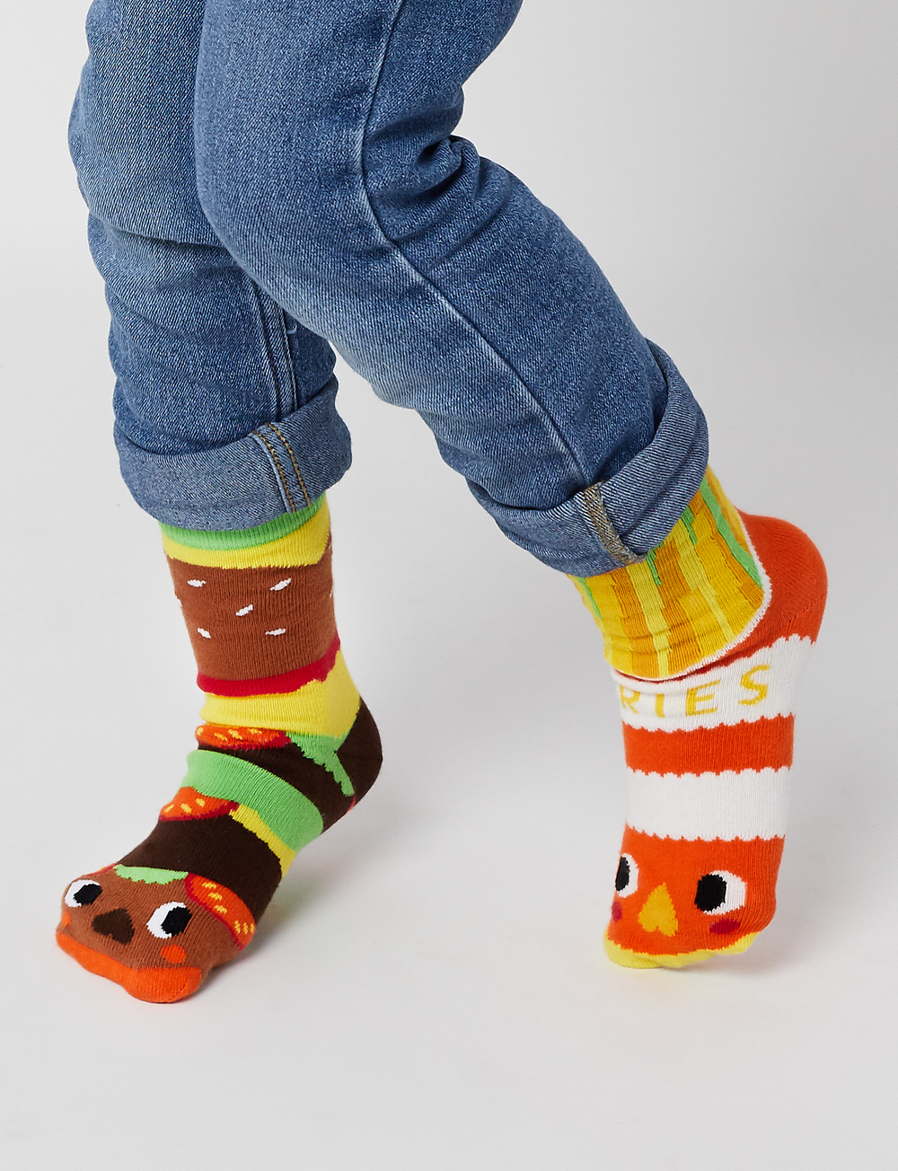 WE GO TOGETHER LIKE A BURGER & FRIES! ADULT MISMATCHED SOCKS