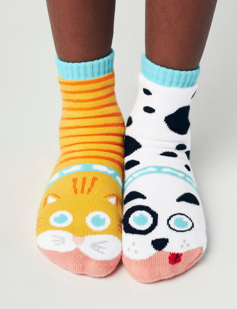 KIDS CAT & DOG NO SLIP SOCKS