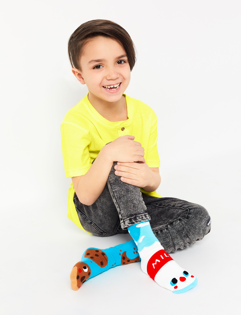 KIDS MILK & COOKIES NO SLIP SOCKS