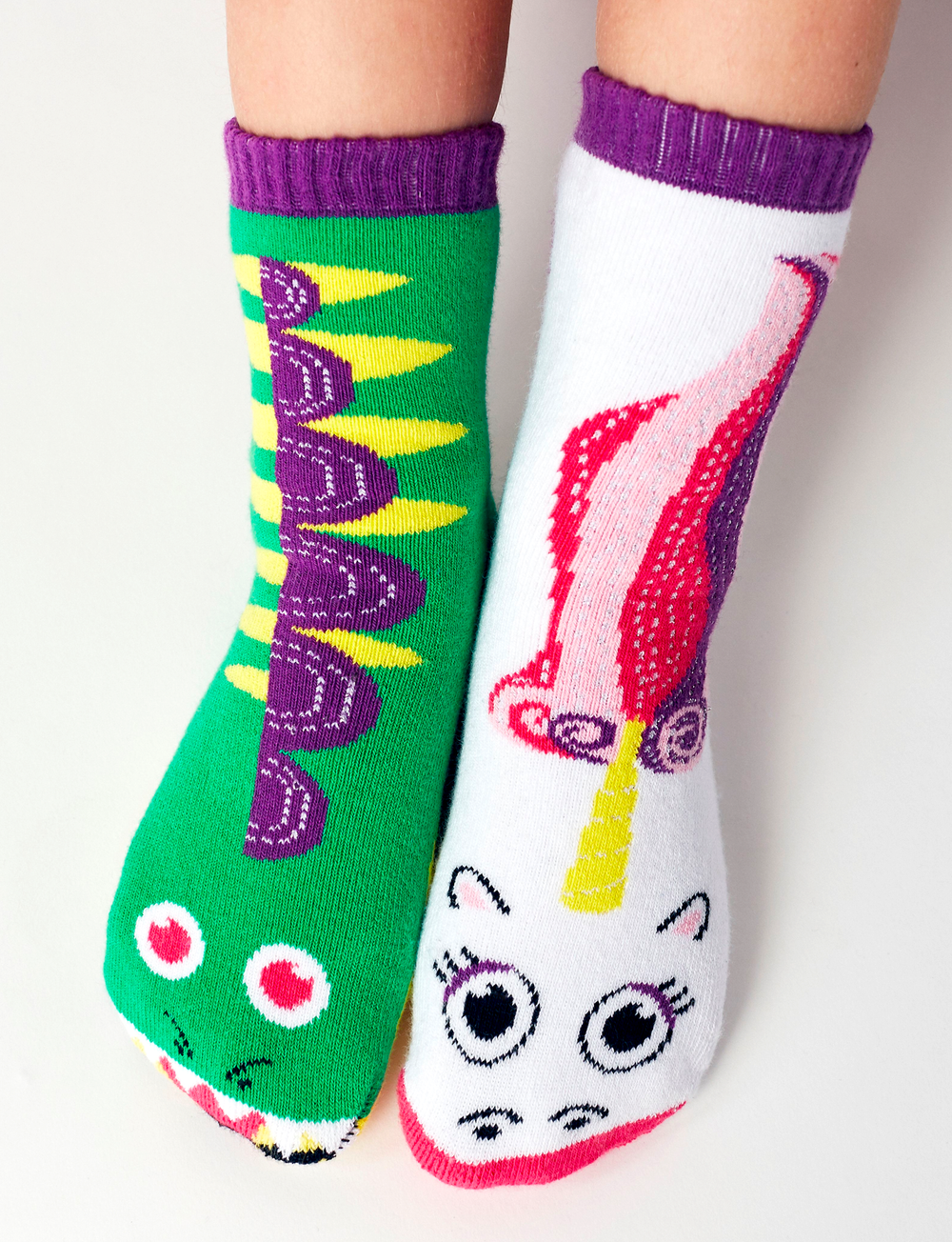 KIDS DRAGON & UNICORN NO SLIP SOCKS