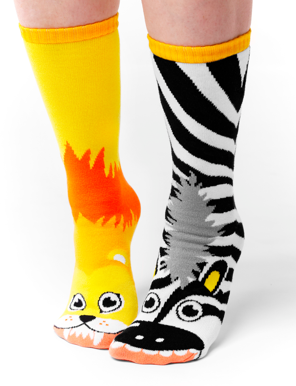 ADULT LION & ZEBRA SOCKS