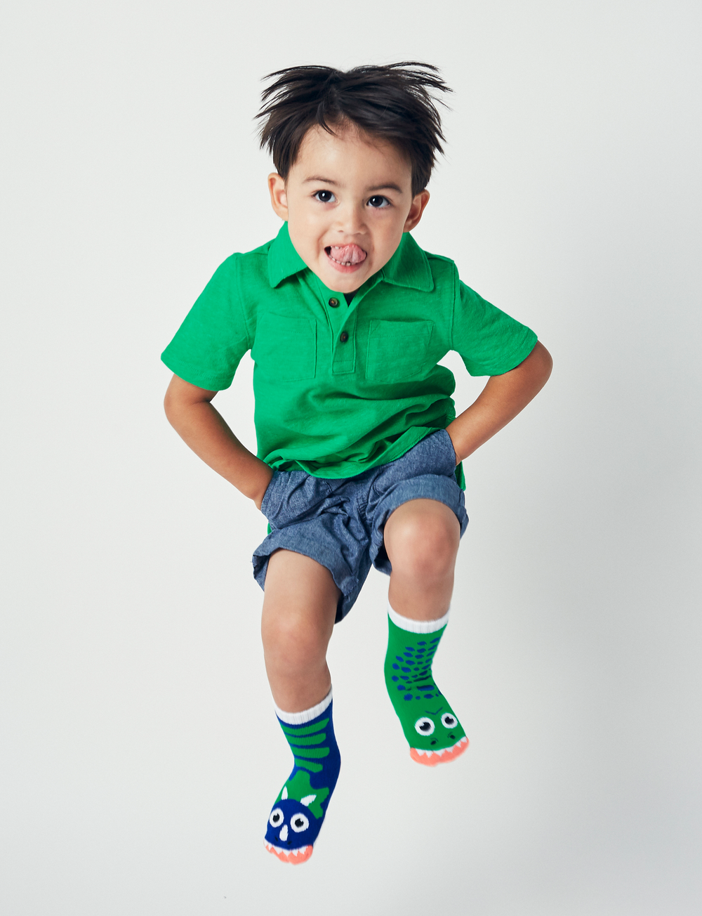 KIDS T-REX & TRICERATOPS NO SLIP SOCKS