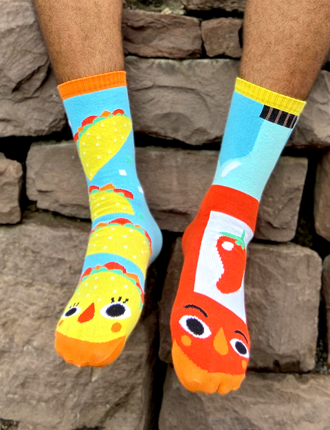 (ALMOST GONE!) ADULT TACO & HOT SAUCE SOCKS