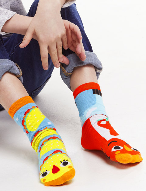 KIDS TACO & HOT SAUCE NO SLIP SOCKS