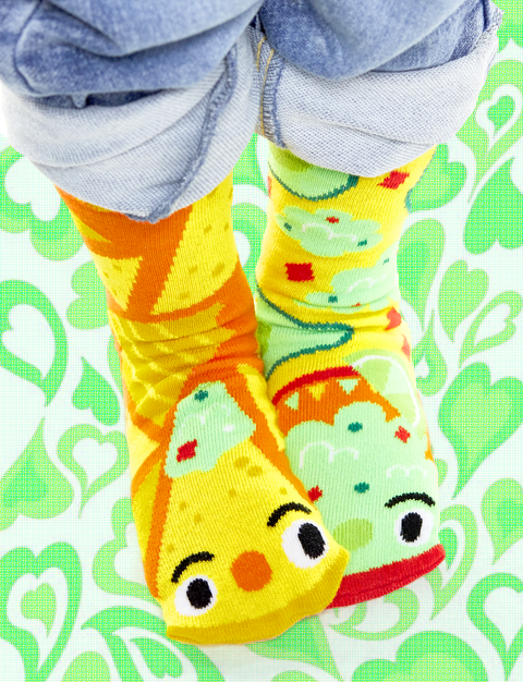 WE GO TOGETHER LIKE CHIPS & GUAC! ADULT MISMATCHED SOCKS